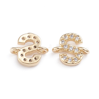 Латунные микро-паве кубические цирконии буквы соединения ZIRC-I042-16G-S-1