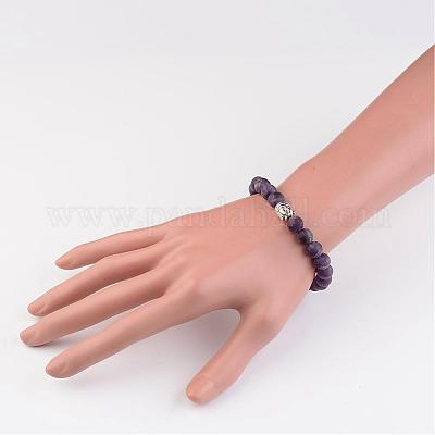 Природные драгоценный камень бисером растянуть браслеты BJEW-JB02446-1