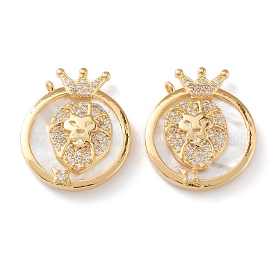 Настоящие позолоченные кулоны из латуни с микропаве ZIRC-Z007-22H-1
