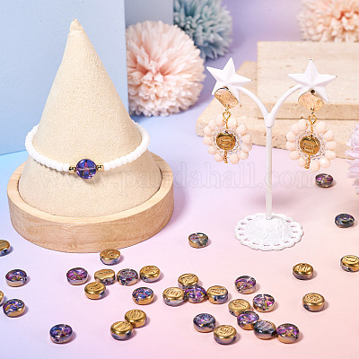 100 шт. 5 стиля гальванизированной стеклянной бусины GLAA-TA0002-95B-1