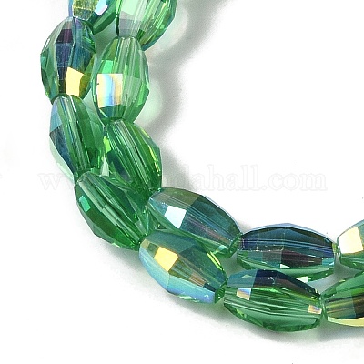 Стеклянные бусины с гальваническим покрытием  GLAA-Q101-03A-AB04-1