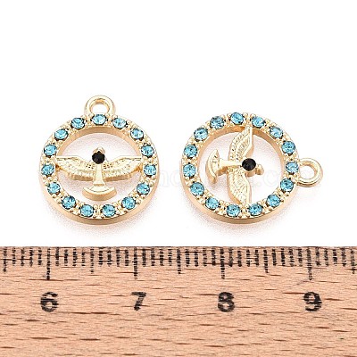 Подвески из сплава со стразами PALLOY-T091-22C-G-1