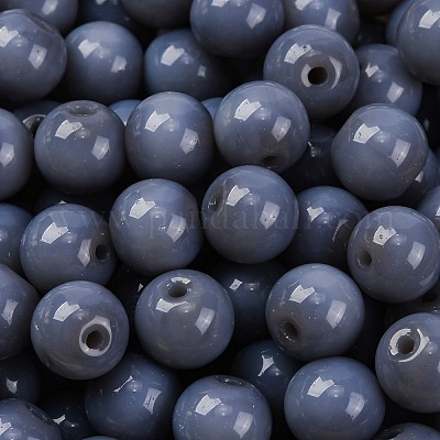 Непрозрачные цветные стеклянные бусины SEED-Z004-P8MM-09-1