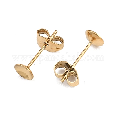 Фурнитура для сережек-гвоздиков из нержавеющей стали 304 STAS-D389-03C-G-1