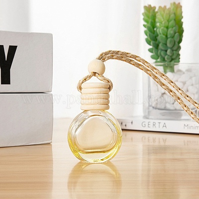 Подвески из пустого стеклянного флакона духов с деревянной крышкой PW-WG32648-02-1