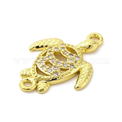 Шармы-соединители из латуни с микропаве из прозрачного кубического циркония KK-D325-06G-01-1