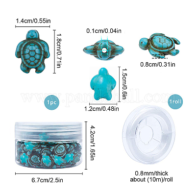 100 шт. нити синтетических бирюзовых бусин 2-х размеров G-SC0001-59-1