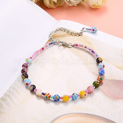 Glass on sale bead anklets