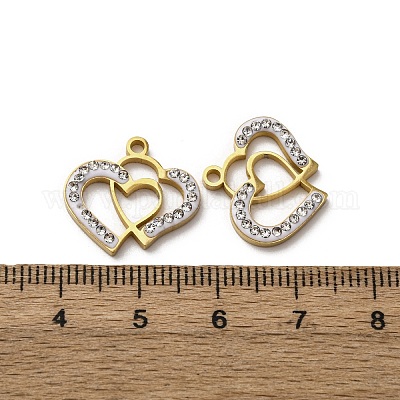 Подвески из нержавеющей стали 304 со стразами из глины STAS-P406-17E-G-1