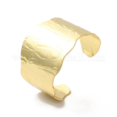 Латунные браслеты-манжеты с покрытием стойки BJEW-A137-05G-1