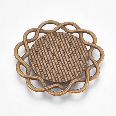 Тибетском стиле сеттинги сплава кабошон PALLOY-WH0014-02AB-1