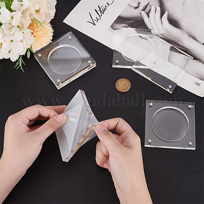 Прозрачное акриловое хранилище для бейджей DJEW-WH0039-101-1