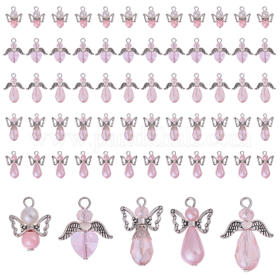 60 шт. 5 стиля тибетский стиль сплав бабочка бусина и АБС пластик жемчуг и стеклянные подвески PALLOY-CA00015-1
