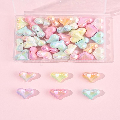 40шт УФ-покрытие непрозрачные акриловые бусины&nbsp;OACR-FS0002-20-1