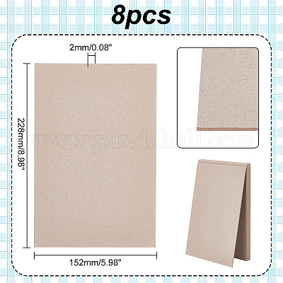 8pcs Chipboard Sheets Rectangle Kraft Paper Book Board Cardboard Sheets  Flat Square Inserts for Book Binding Hardback Book Cover Craft Mailing DIY  Crafts 5.98x8.98 