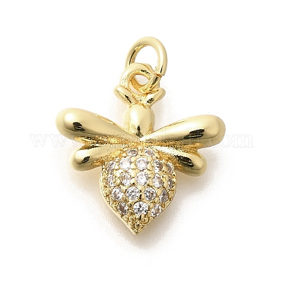 Латунные микропаве прозрачные подвески с фианитом KK-L225-024G-1