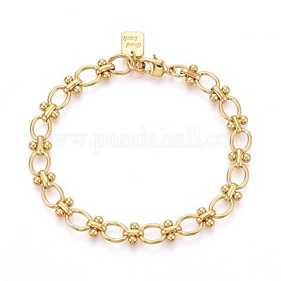 Латунь цепи браслеты BJEW-N032-03G-1