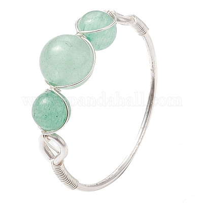 Круглые натуральные кольца из розового кварца RJEW-JR00820-1