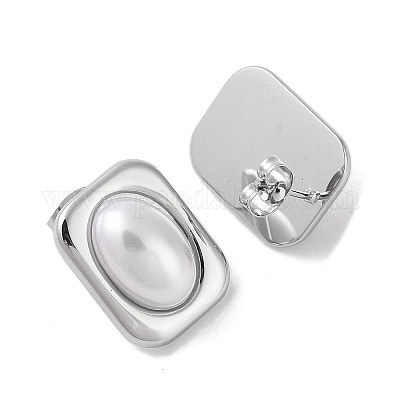 Серьги-гвоздики из пластика и нержавеющей стали 304 EJEW-S227-02P-1