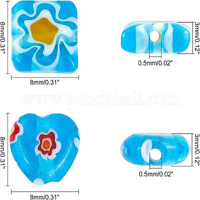 4 нитка 2 нитки стеклянных бусин миллефиори ручной работы LK-OC0001-08-1