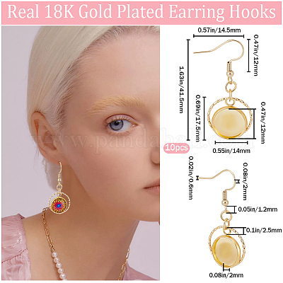 10 шт латунные серьги крючки EJEW-AB00018-1