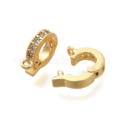 Реечное покрытие латунь микро паве прозрачный кубический цирконий складные застежки KK-H508-02G-1