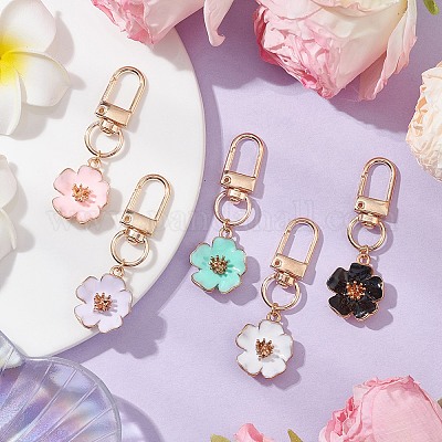 5 шт. 5-х цветная подвеска из цветочного сплава с эмалью HJEW-JM02746-1