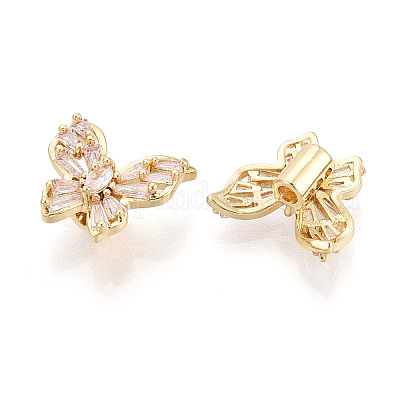 Латунные микро проложить кубического циркония бусы KK-N276-08G-1