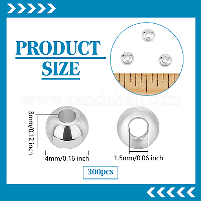 300 шт. латунные распорные бусины для покрытия стойки KK-PH0012-43B-S-1
