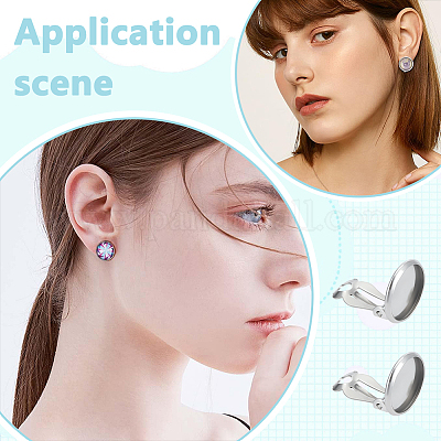 60 шт. фурнитура для сережек-клипс из нержавеющей стали 316 STAS-ME0001-61-1