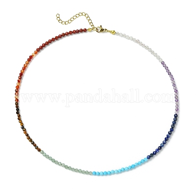 Ожерелья из круглых бусин с драгоценными камнями чакра 3.5 мм NJEW-JN05161-1