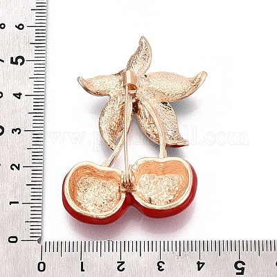 Эмалевые значки из сплава вишни и листьев для лацканов одежды рюкзака JEWB-N009-02KCG-1