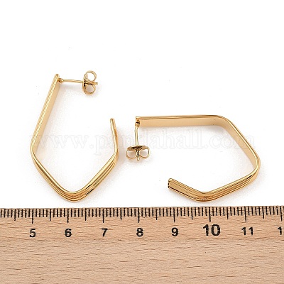 Серьги-гвоздики из нержавеющей стали 304 с многоугольными головками EJEW-P324-12G-1