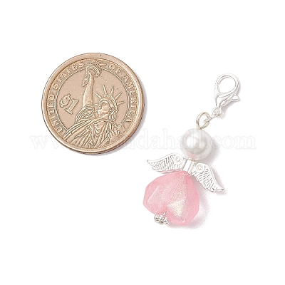 Акриловые подвески в форме сердца ангела HJEW-JM03655-01-1