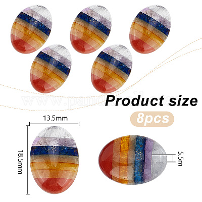 8 шт. чакра натуральный смешанный драгоценный камень кабошон G-GO0001-50-1