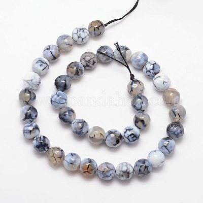 Бусы из натурального огненного агата с потрескиванием G-K166-07F-8mm-02-1