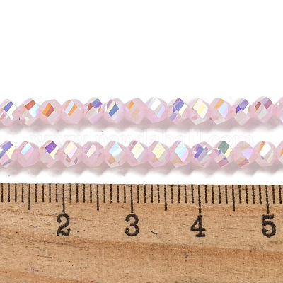 Стеклянные бусины с гальваническим покрытием  GLAA-Q105-04I-1