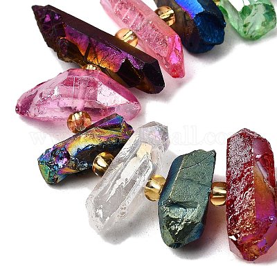 Гальванические природный кристалл кварца бусы пряди G-F800-F09-1