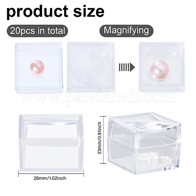 20 шт. прозрачные пластиковые кольцевые увеличительные коробки CON-CA0001-024-1