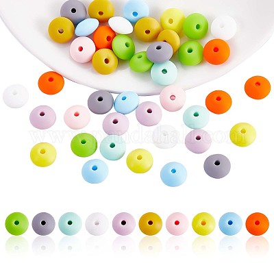 Wholesale 100Pcs 12MM Silicone Abacus Beads Silicone Beads Bulk