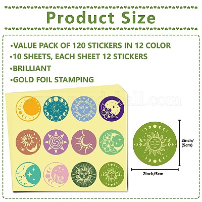 Бумажные самоклеящиеся наклейки с тиснением золотой фольгой DIY-WH0434-014-1