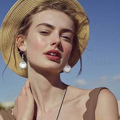 20 пара 4-х стильных висячих серег и серег с пустым стеклянным куполом EJEW-AB00028-1