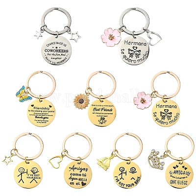 Брелок из эмалевого сплава и нержавеющей стали 304 KEYC-YW00094-01-1