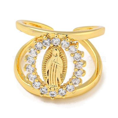 Кольцо с покрытием Saint Rack из латуни RJEW-I105-04G-03-1