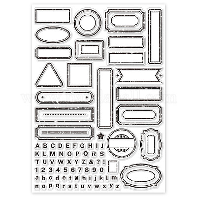 Globleland レトロラベルボーダークリアスタンプ diy スクラップブッキング用ヴィンテージラベルフレームシリコンクリアスタンプシール 21  × 29.7 センチメートル透明スタンプカード作成フォトアルバムジャーナル家の装飾