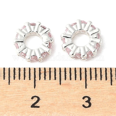 Латунные микро проложить кубического циркония бусы KK-A253-11S-03-1