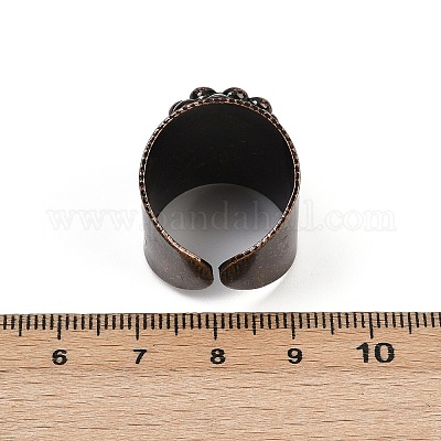 Латунь с натуральным лабрадоритом манжеты кольца RJEW-Z112-02R-02-1