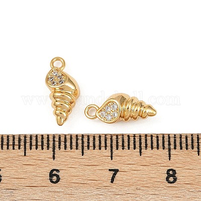 Подвески из латуни с микропаве из кубических цирконий на тему океана KK-F902-08P-G-1