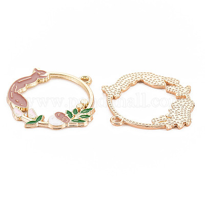 Подвески из сплава с эмалью на осеннюю тему X-ENAM-S126-111-NR-1