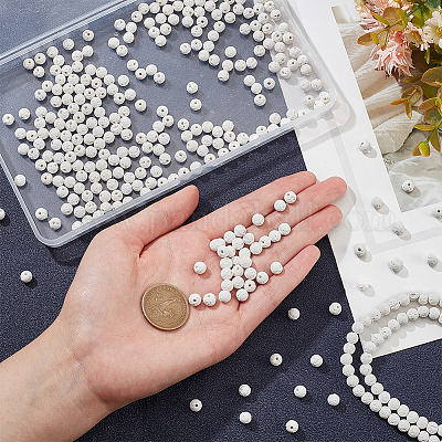 6 нить бусины из натурального вулканического камня G-NB0004-04-1